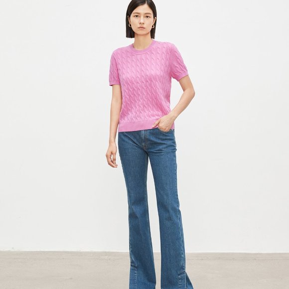 CHICJOC Women 100% Cashmere sweater in rose pink size 40 - Picture 3 of 15